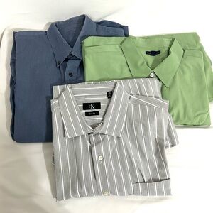 Set of 3 Men's Button Up Dress Shirts Work Wear Size XXL Long Sleeve